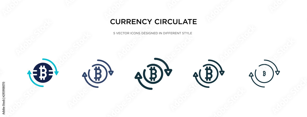 Poster currency circulate icon in different style vector illustration. two colored and black currency circu