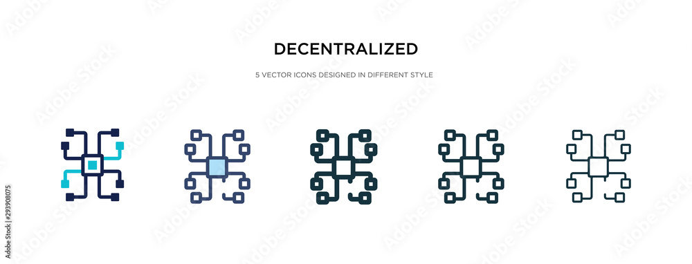 Poster decentralized icon in different style vector illustration. two colored and black decentralized vecto