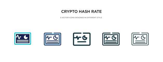 crypto hash rate icon in different style vector illustration. two colored and black crypto hash rate vector icons designed in filled, outline, line and stroke style can be used for web, mobile, ui