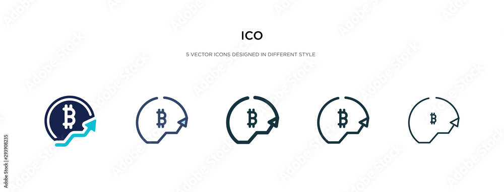Poster ico icon in different style vector illustration. two colored and black ico vector icons designed in 