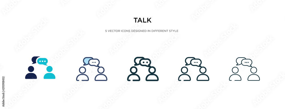 Poster talk icon in different style vector illustration. two colored and black talk vector icons designed i
