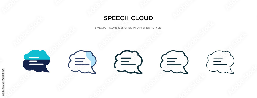 Poster speech cloud icon in different style vector illustration. two colored and black speech cloud vector 