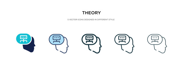 theory icon in different style vector illustration. two colored and black theory vector icons designed in filled, outline, line and stroke style can be used for web, mobile, ui - obrazy, fototapety, plakaty