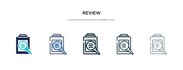 review icon in different style vector illustration. two colored and black review vector icons designed in filled, outline, line and stroke style can be used for web, mobile, ui