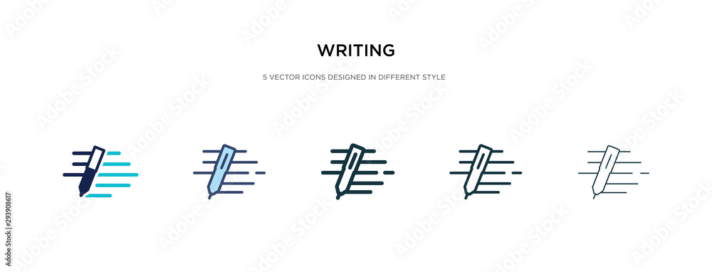 Aufkleber writing icon in different style vector illustration. two colored and black writing vector icons desi