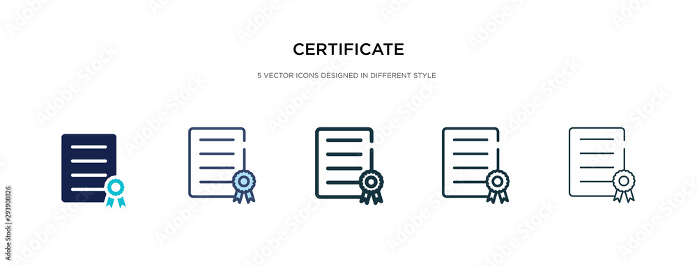 Poster certificate icon in different style vector illustration. two colored and black certificate vector ic