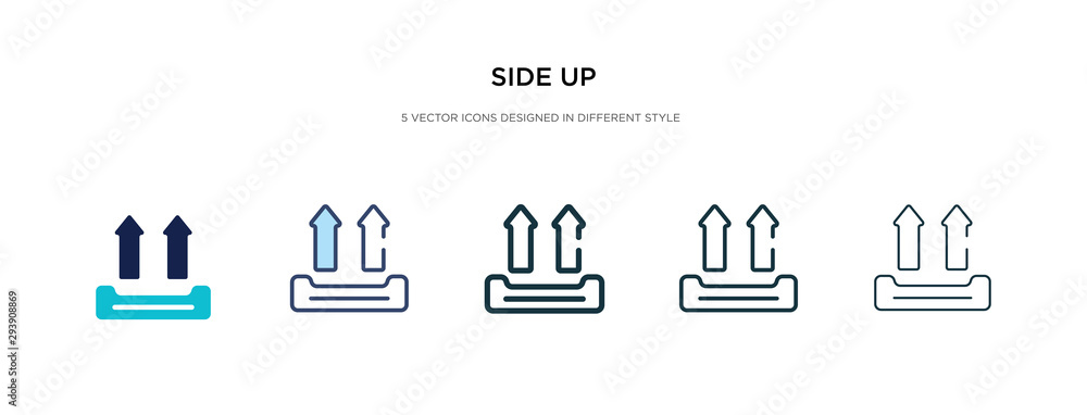 Aufkleber side up icon in different style vector illustration. two colored and black side up vector icons desi