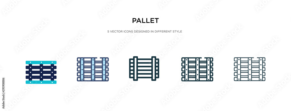 Poster pallet icon in different style vector illustration. two colored and black pallet vector icons design