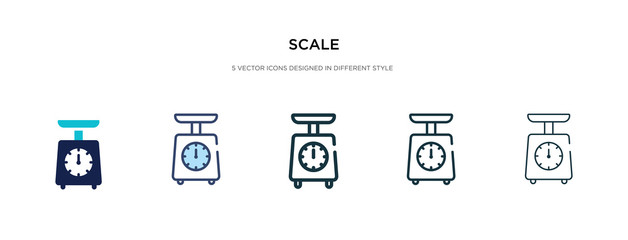 scale icon in different style vector illustration. two colored and black scale vector icons designed in filled, outline, line and stroke style can be used for web, mobile, ui