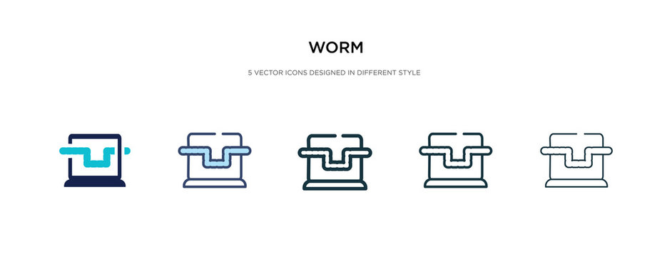 worm icon in different style vector illustration. two colored and black worm vector icons designed in filled, outline, line and stroke style can be used for web, mobile, ui