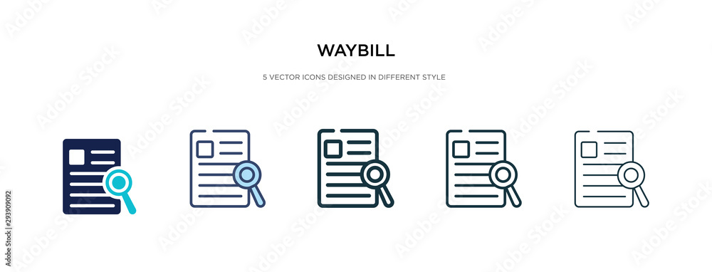 Poster waybill icon in different style vector illustration. two colored and black waybill vector icons desi