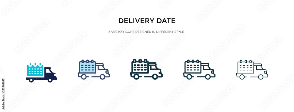 Poster delivery date icon in different style vector illustration. two colored and black delivery date vecto