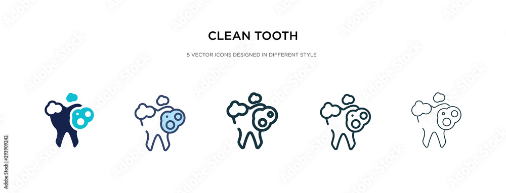 Poster clean tooth icon in different style vector illustration. two colored and black clean tooth vector ic