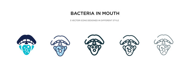 bacteria in mouth icon in different style vector illustration. two colored and black bacteria in mouth vector icons designed filled, outline, line and stroke style can be used for web, mobile, ui