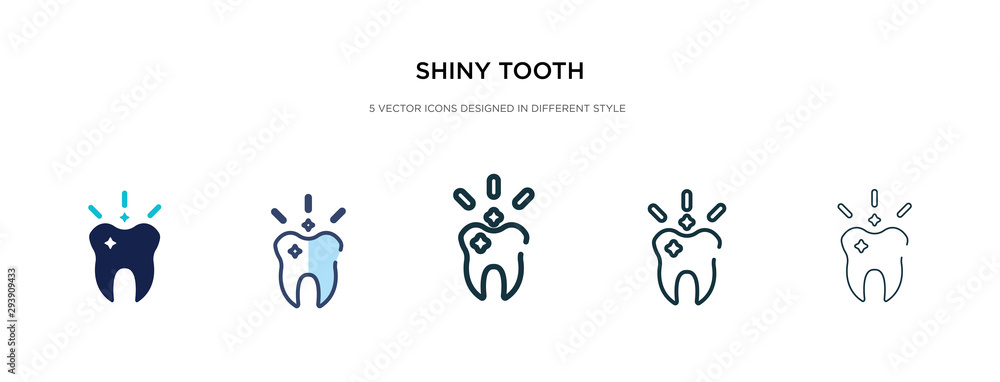 Poster shiny tooth icon in different style vector illustration. two colored and black shiny tooth vector ic