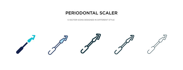 periodontal scaler icon in different style vector illustration. two colored and black periodontal scaler vector icons designed in filled, outline, line and stroke style can be used for web, mobile,