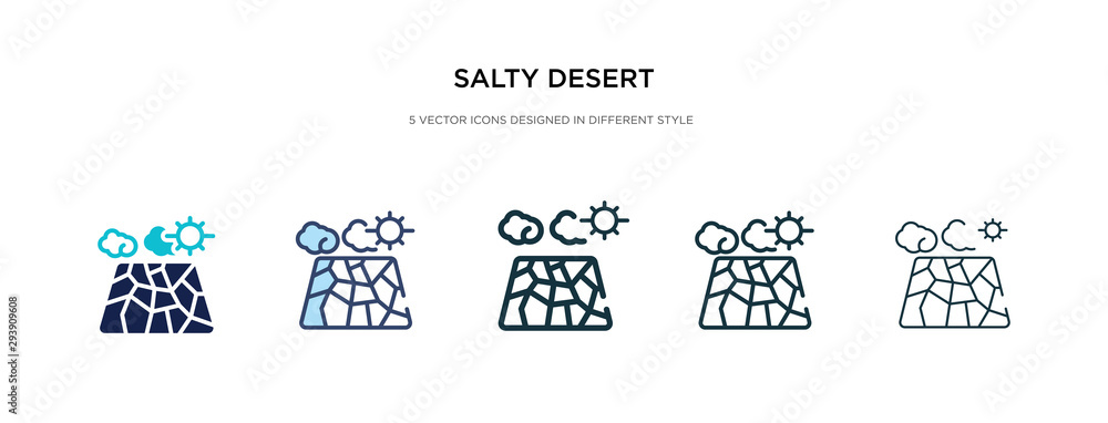 Poster salty desert icon in different style vector illustration. two colored and black salty desert vector 