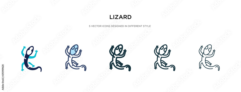 Aufkleber lizard icon in different style vector illustration. two colored and black lizard vector icons design
