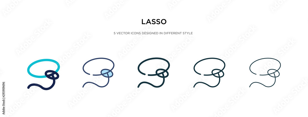 Poster lasso icon in different style vector illustration. two colored and black lasso vector icons designed