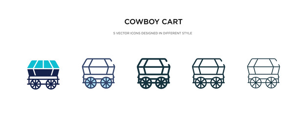 cowboy cart icon in different style vector illustration. two colored and black cowboy cart vector icons designed in filled, outline, line and stroke style can be used for web, mobile, ui