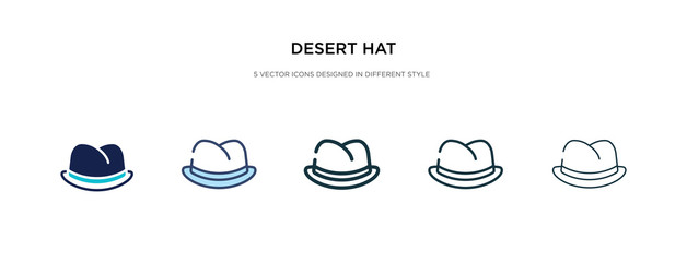 desert hat icon in different style vector illustration. two colored and black desert hat vector icons designed in filled, outline, line and stroke style can be used for web, mobile, ui