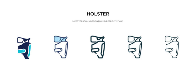 holster icon in different style vector illustration. two colored and black holster vector icons designed in filled, outline, line and stroke style can be used for web, mobile, ui