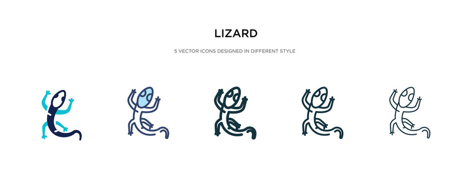 lizard icon in different style vector illustration. two colored and black lizard vector icons designed in filled, outline, line and stroke style can be used for web, mobile, ui