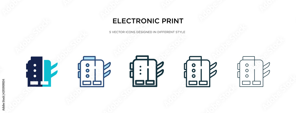 Poster electronic print machine icon in different style vector illustration. two colored and black electron