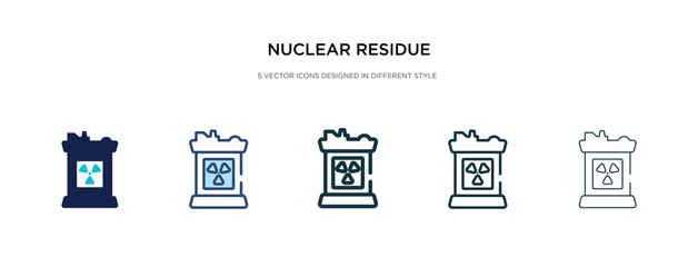 nuclear residue icon in different style vector illustration. two colored and black nuclear residue vector icons designed in filled, outline, line and stroke style can be used for web, mobile, ui