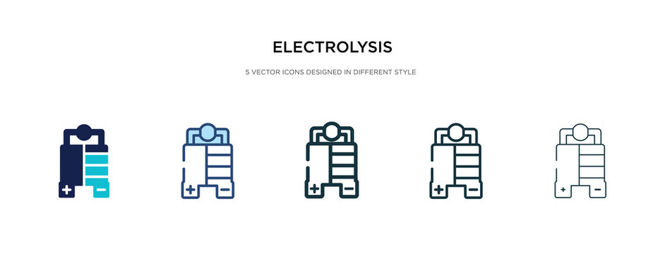 electrolysis icon in different style vector illustration. two colored and black electrolysis vector icons designed in filled, outline, line and stroke style can be used for web, mobile, ui