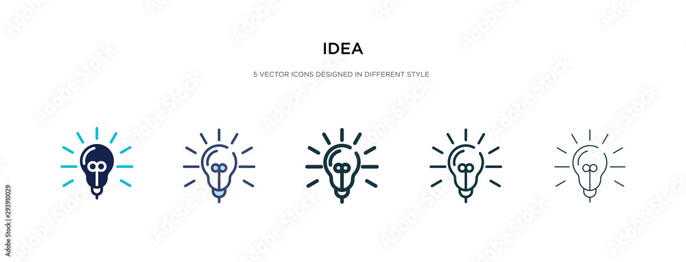 Poster idea icon in different style vector illustration. two colored and black idea vector icons designed i