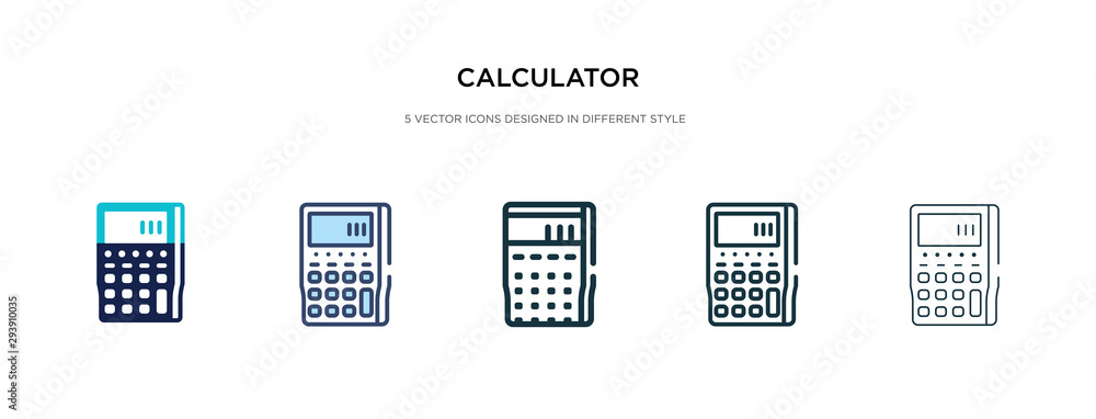 Poster calculator icon in different style vector illustration. two colored and black calculator vector icon