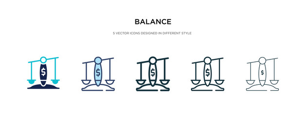 balance icon in different style vector illustration. two colored and black balance vector icons designed in filled, outline, line and stroke style can be used for web, mobile, ui