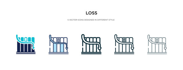 loss icon in different style vector illustration. two colored and black loss vector icons designed in filled, outline, line and stroke style can be used for web, mobile, ui