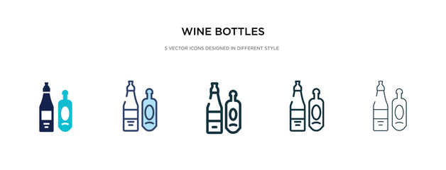 wine bottles icon in different style vector illustration. two colored and black wine bottles vector icons designed in filled, outline, line and stroke style can be used for web, mobile, ui