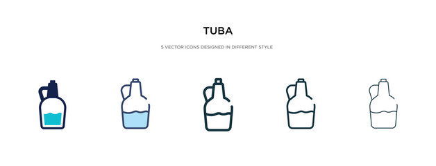 tuba icon in different style vector illustration. two colored and black tuba vector icons designed in filled, outline, line and stroke style can be used for web, mobile, ui