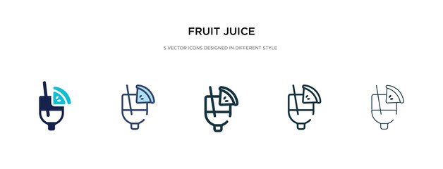 fruit juice icon in different style vector illustration. two colored and black fruit juice vector icons designed in filled, outline, line and stroke style can be used for web, mobile, ui