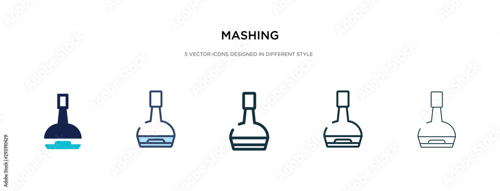 Poster mashing icon in different style vector illustration. two colored and black mashing vector icons desi
