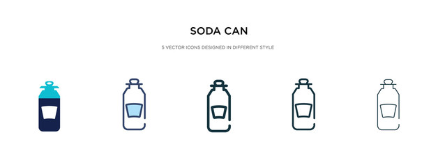 soda can icon in different style vector illustration. two colored and black soda can vector icons designed in filled, outline, line and stroke style can be used for web, mobile, ui