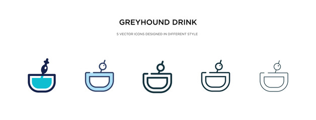 greyhound drink icon in different style vector illustration. two colored and black greyhound drink vector icons designed in filled, outline, line and stroke style can be used for web, mobile, ui