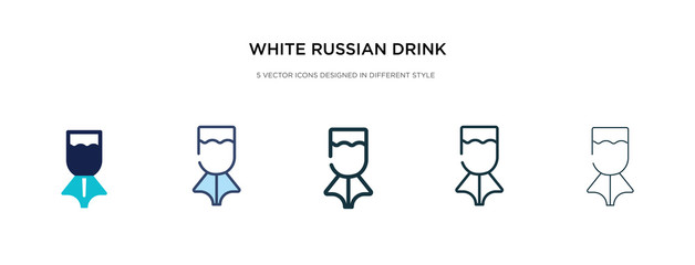 white russian drink icon in different style vector illustration. two colored and black white russian drink vector icons designed in filled, outline, line and stroke style can be used for web,