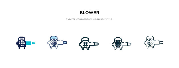 blower icon in different style vector illustration. two colored and black blower vector icons designed in filled, outline, line and stroke style can be used for web, mobile, ui