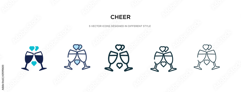 Poster cheer icon in different style vector illustration. two colored and black cheer vector icons designed
