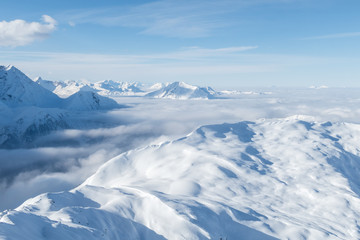 mountains and blue sky