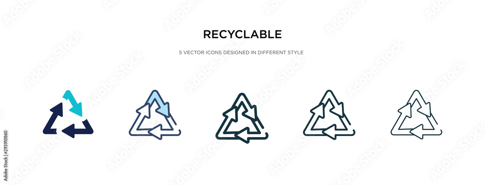 Poster recyclable icon in different style vector illustration. two colored and black recyclable vector icon