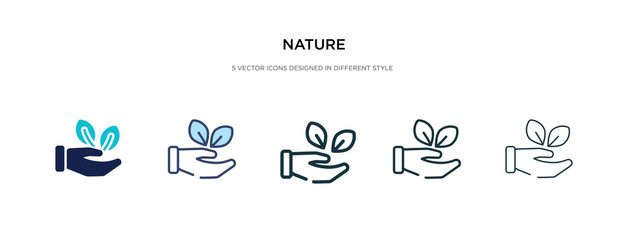 nature icon in different style vector illustration. two colored and black nature vector icons designed in filled, outline, line and stroke style can be used for web, mobile, ui