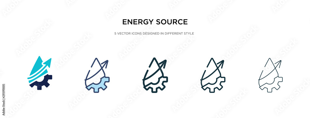 Poster energy source icon in different style vector illustration. two colored and black energy source vecto