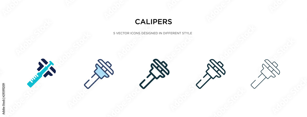 Poster calipers icon in different style vector illustration. two colored and black calipers vector icons de
