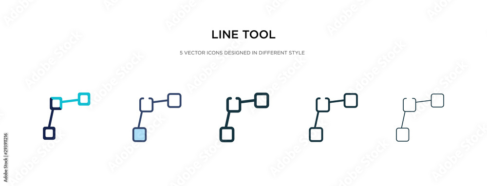 Poster line tool icon in different style vector illustration. two colored and black line tool vector icons 