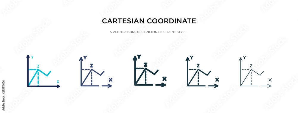 Poster cartesian coordinate system icon in different style vector illustration. two colored and black carte